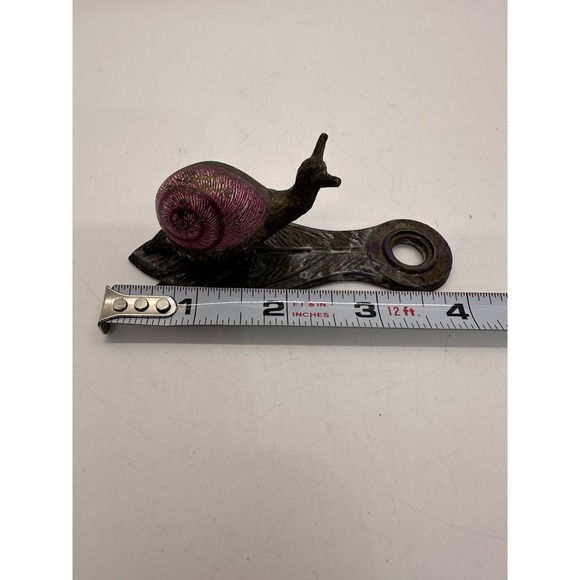 Vintage Allied Brass Snail Letter Holder Solid Brass Desk Decor Paperweight - Picture 2 of 10